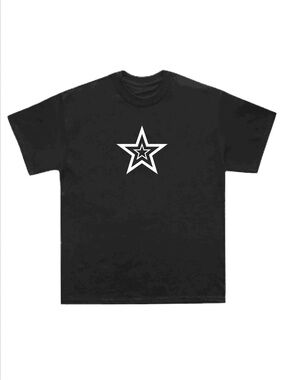 Black Tee with White Star Graphic